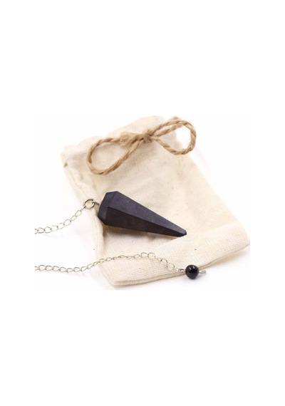 Doğal Taş Shungite Taşı Pandül Sarkaç Siyah