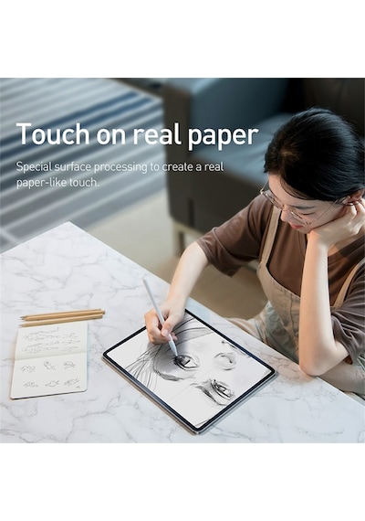 Baseus Apple Uyumlu iPad Pro 12.9 İnch 2021-2020-2018 Paper Like Film Darbe E