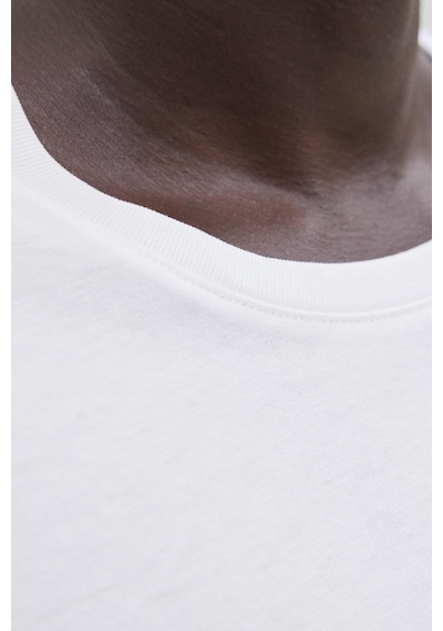 Jack & Jones Erkek Bisiklet Yaka Grafik Baskılı Tişört Beyaz
