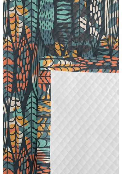 Yaprak Geometrik Turkuaz Genç Odası Tek Kişilik Pike Takımı-modern 160x220 Cm Kapitone Yatak Örtüsü Fısıltılı Yağmur Anısı