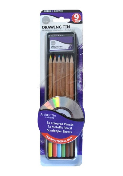 Daler Rowney Simply Drawing Tin 9Lu Set