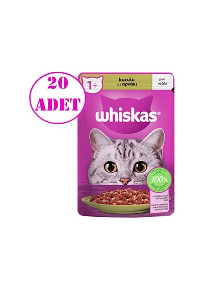 Whiskas Pouch Jöle İçinde Kuzulu Yetişkin Kedi Konservesi 20 x 85 G