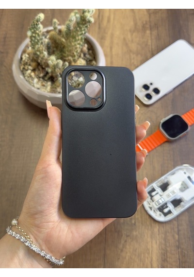 Apple iPhone 13 Pro Uyumlu Süper İnce Mat Ultra Thin Silikon Kılıf Siyah
