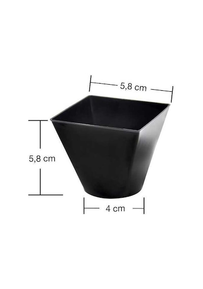 Plastik Mini Kap Siyah 120Cc - 25 Adet