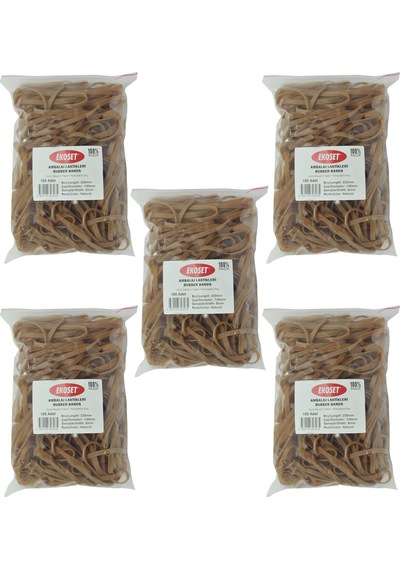 Ekoset 220X5Mm Geniş Kauçuk Paket Ambalaj Kasa Lastiği 500 Adet