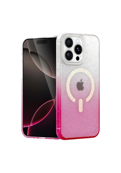 Apple İphone 14 Pro Pummel Shiny Magsafe Kapak - Pembe