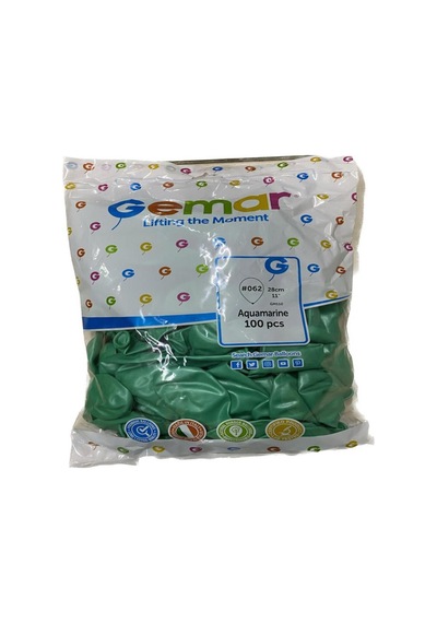 Gemar Parti Doğum Günü Organizasyon Balon - 28 Cm. - Aquamarine Green / Deniz Yeşili - 100 Adet Yeşil