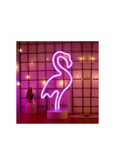 Zensaas41 Neon Işıklı Flamingo Yazılı Masa Gece Lambası Zensaa56 Renkli