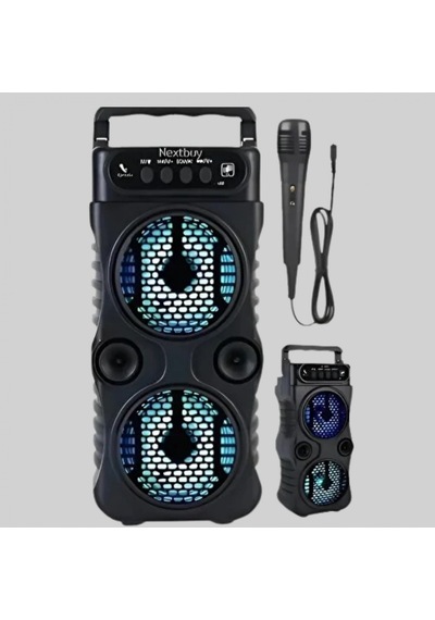 1200 Mah Şarjlı Bluetooth Hoparlör Led Işıklı, Fm Radyo, Usb Ve Hafıza Kartı Destekli