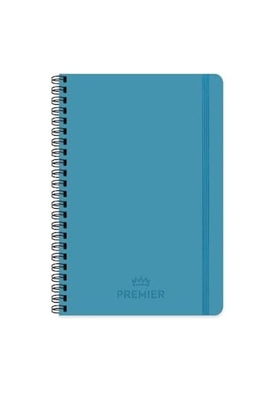 17x24 100 Yaprak Çizgili Spiralli Premier Defter - Mavi 103 Ivory