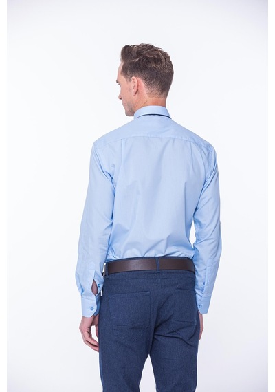 Klasik Uzun Kol Terry Cotton Hediye Kutulu Erkek Gömlek Fs-001367 - Mavi-1459 MAVİ