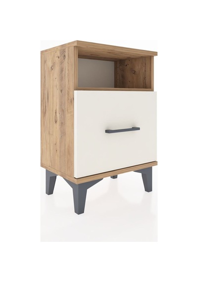 Arges Komodin Tek Raflı 2 Çekmeceli 44x30x64 Çam-aytaşı Çam