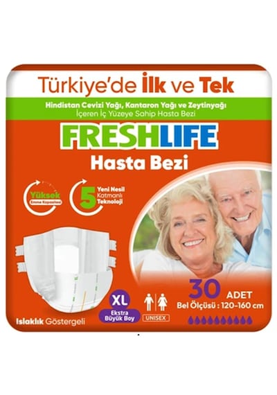 Freshlife Belbantlı Xlarge Ekstra Büyük Boy Hasta Bezi 30 Adet 1x30 Paket XL