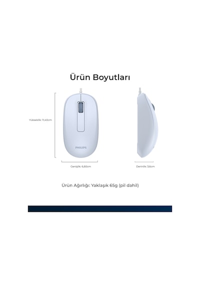 Philips SPK7238 USB Kablolu 1200 DPI 3 Tuşlu Optik Mouse