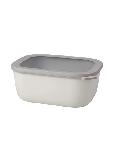 Multi Bowl Cirqula Rectangular Saklama Kabı 3000 Ml Beyaz-7522 Nordic White