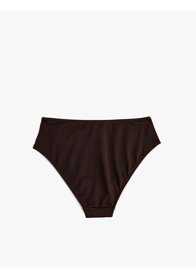 Koton Aksesuar Detaylı Yüksek Bel Bikini Altı Kahverengi 6sak00037mm
