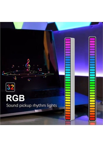 Vilya Rgb Ses Ritim Işığı 2022 Sese Duyarlı Hareketli Işık 32 Renk Led Ritim Şerit Araç Içi Sunset