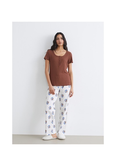Lcw Dream Ekru Desenli Kadın Pijama Takımı