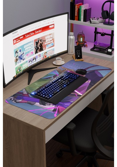 Kuki Shinobu Genshin Impact Anime Oyuncu V4 - 90x40 Xxl Gaming Mouse Pad Fare Altlığı