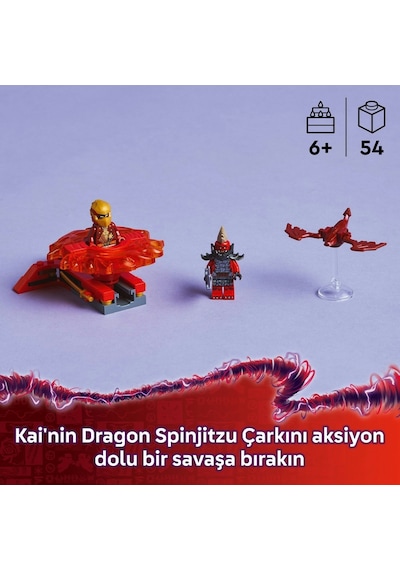 LEGO® NINJAGO® Kai’nin Ejderha Spinjitzu Topacı 71823 - 6 Yaş ve Üzeri Çocuklar için 2 Ninja Minifigürü İçeren Oyuncak Yapım Seti (54P) LEGO® NINJAGO® Kai’nin Ejderha Spinjitzu Topacı 71823 - 6 Yaş ve Üzeri Çocuklar için 2 Ninja Minifigürü İçeren Oyuncak Yapım Seti (54P)
