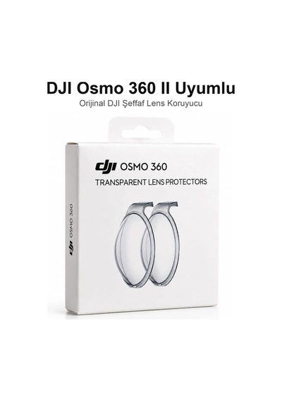DJI Osmo 360 / Osmo 360 2 Uyumlu Orijinal Şeffaf Lens Koruyucu Seti Şeffaf