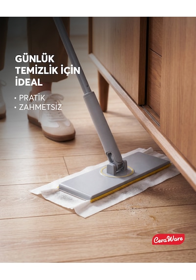 Home Care Pratica Click Mop Set El Değmeden Bez Tak Çıkar Kullan At ve Tüm Bezlerle Uyumlu