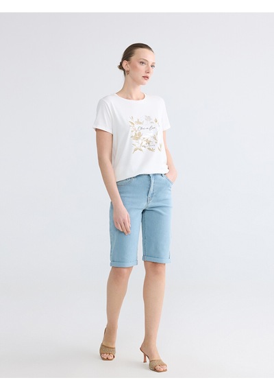 Lcwaıkıkı Classic İndigo Yüksek Bel Slim Fit Kadın Jean Şort