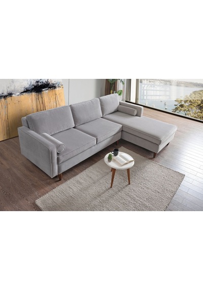 Vipa Cord Rio Gri 2+r Sağ Köşe Koltuk Takımı, İskandinav Tasarım, Modern Ve Konforlu Salon Ve Oturma Odaları İçin