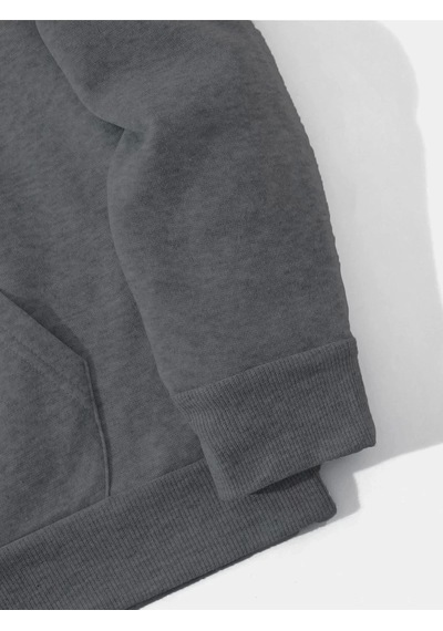 Snakewear Erkek Düz Kapüşonlu Sweat - Füme Füme