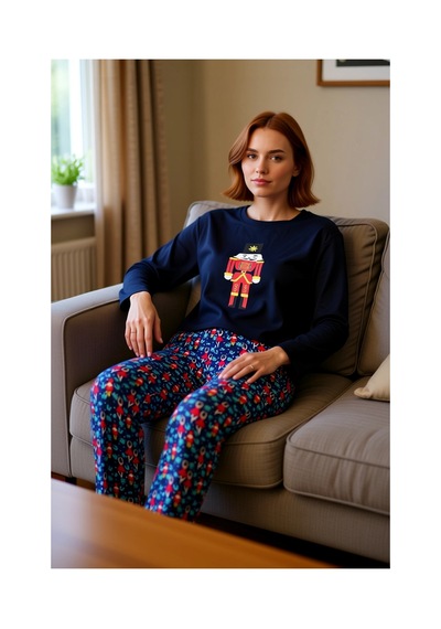 Ersefa Kadın Yılbaşı Desenli Uzun Kollu Pijama Takımı Fonksiyonel Dayanı lacivert Ersefa Kadın Yılbaşı Desenli Uzun Kollu Pijama Takımı Fonksiyonel Dayanı lacivert