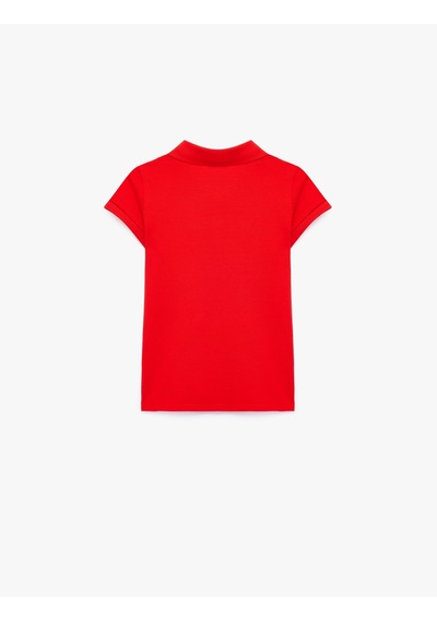 Koton Pamuklu Kısa Kollu Basic Polo Yaka Okul Tişörtü Kırmızı 7wkg10008ak