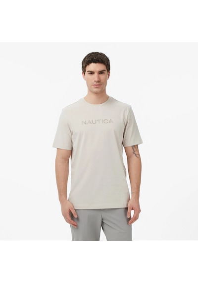 Nautica Regular Fit Baskılı Erkek T-shirt V65343t Bej