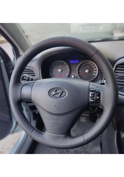 Hyundai Accent Era Araca Özel Direksiyon Kılıfı Noktalı Düz Gri