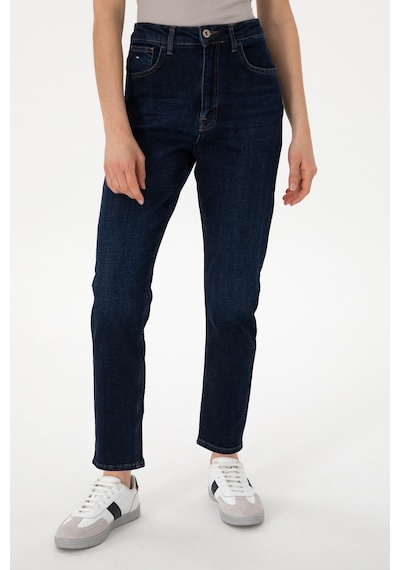 U.S. Polo Assn. Kadın Mavi Mom High Waist Fit Jean Pantolon 50308353-DN0022