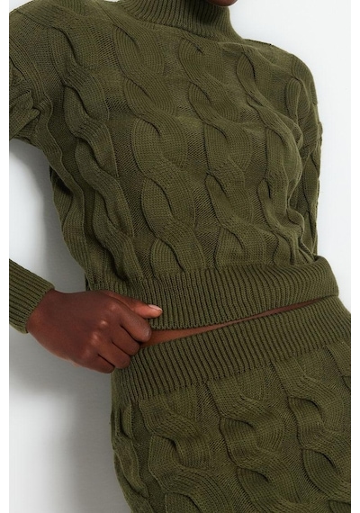 Ersefa Tarz Kadın Modern Moda Normal Bel Boru Paça Dik Yaka Crop Dik Yak Lacivert
