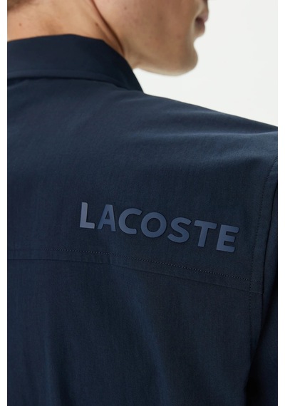 Lacoste Men's Relaxed Fit Full Zip Shirt Rahat Kesim Tam Fermuar Erkek Gömlek Lacivert