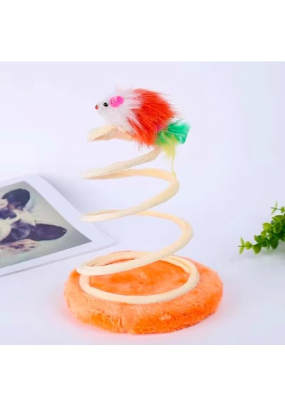 Emey Yaylı Peluş Fare Şekilli Kedi Oyuncağı,fare Etkileşimli Oyuncak, Katlanabilir Yüksek Elastikiyet Sabit Ayakta Duran Etkileşimli Yaylı Oyuncak