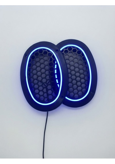 Oval Mavi Ledli Hoparlör Kapağı