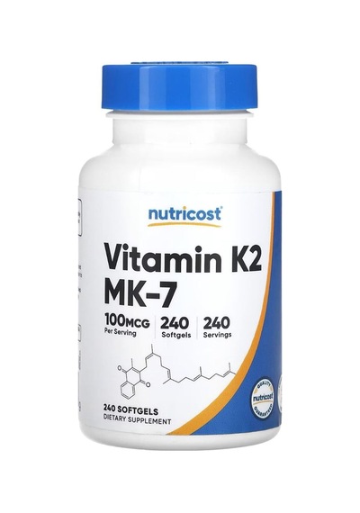 Nutricost Vitamin K2 Mk-7 -100 Mcg 240 Softgels - Dmm00132