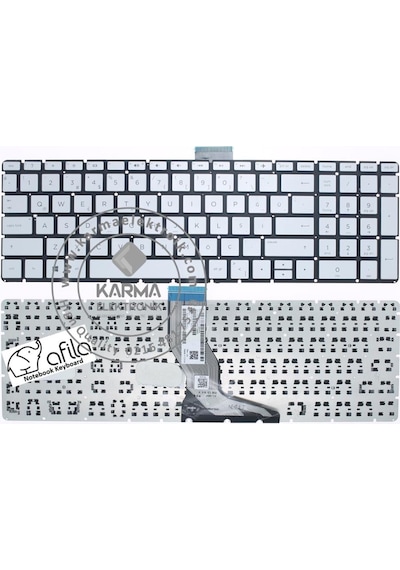 HP Uyumlu 15s-eq1016nt (9YJ09EA) Notebook Klavye Silver (Gri TR)