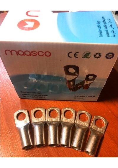 50/100 Adet Maasco Sıkmalı Kablo Pabucu Skp-70Mm M10-M12