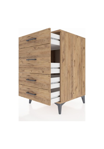 Kronos Komodin 4 Çekmeceli 60x59x96 Çam-çam Çam