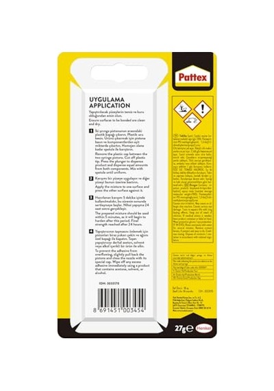 Ayrex Pattex Güçlü Epoksi Yapıştırıcı, Çok Sağlam, Çok Dayanıklı, Hemen Her Malzeme İçin Uygun Epoksi Reç