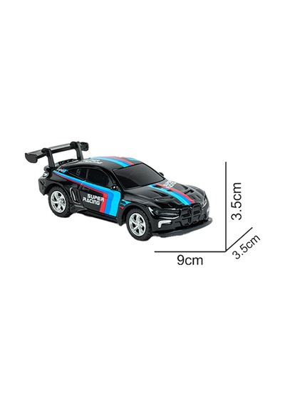 Full Fonksiyon Şarj Edilebilir Led Işıklı Metal Mini Uzaktan Kumandalı Araba 1:64 Ölçek Siyah Siyah