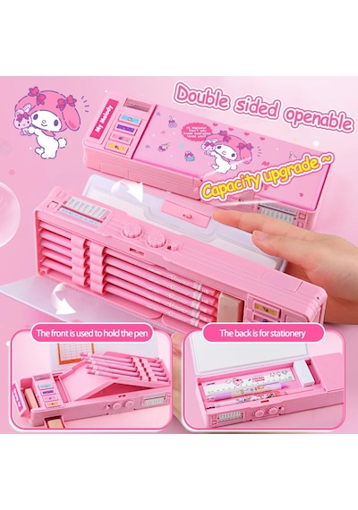 Sanrio Melody Çok Fonksiyonlu Kalem Kutusu Büyük Kapasiteli Kalem Kutusu Kodlu Melody-a Melody-a