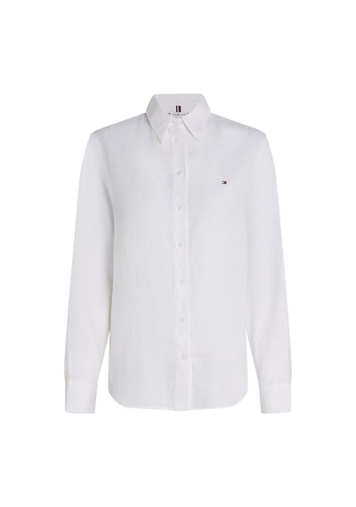 Tommy Hilfiger Ess Lınen Relaxed Shırt Kadın Beyaz Gömlek - Ww0ww44679