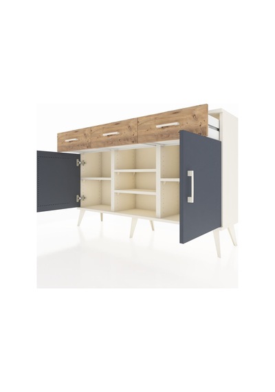 Arges Konsol 4 Raflı 3 Çekmeceli 2 Kapaklı 132x30x83 Aytaşı-antrasit/çam Antrasit/çam Arges Konsol 4 Raflı 3 Çekmeceli 2 Kapaklı 132x30x83 Aytaşı-antrasit/çam Antrasit/çam
