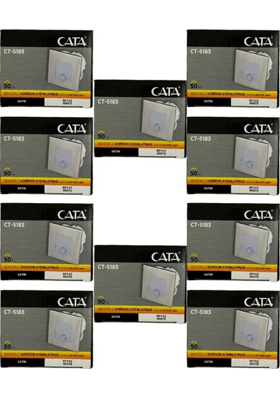 Cata Ct-5183 1,5w 6400k Beyaz Işık Sensörlü Koridor Aydınlatması 10 Adet