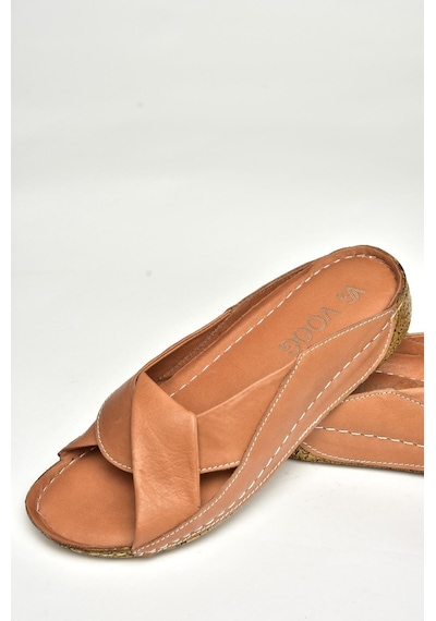 Fox Shoes U555060003 Taba Hakiki Deri Terlik Taba-hakiki Deri Taba