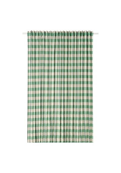 Ikea Glanshagtorn Tül Perde 300x300 Cm Yeşil-beyaz-siyah Çok Renkli